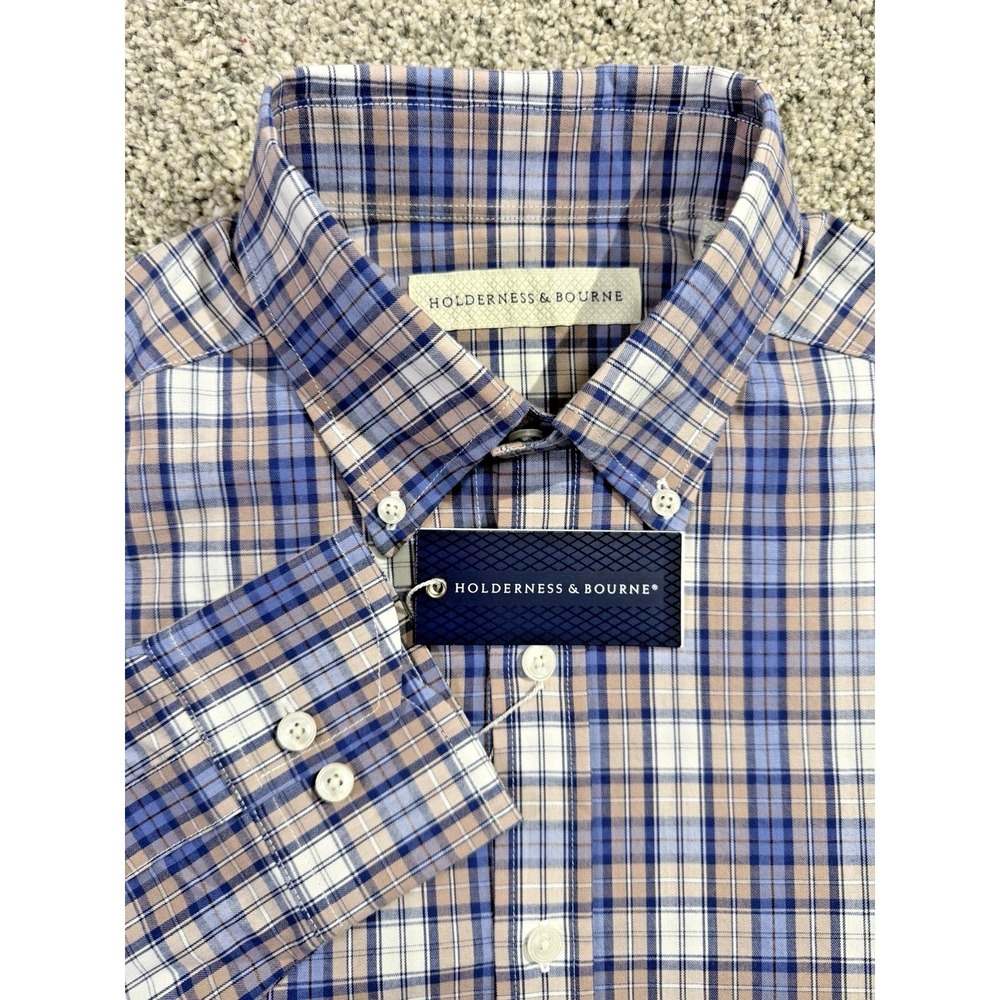 Holderness &‎ Bourne The Andrews Shirt Mens MEDIUM Tailored Fit Check $168